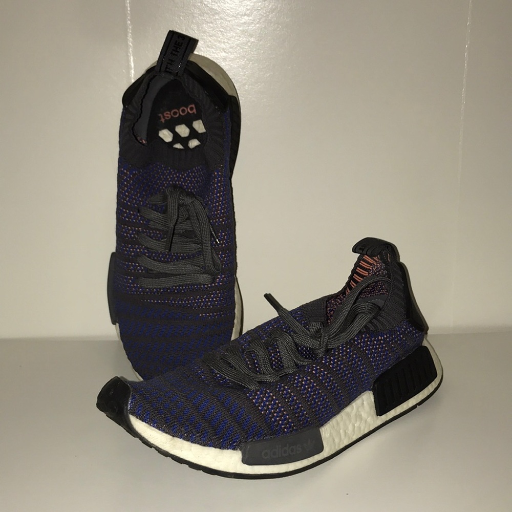 Adidas soft running shoe in purple and gray